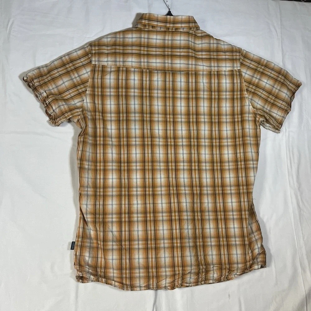Kuhl Mens Size Large Mountain Grown Plaid Short Sleeve Cotton Linen Blend Shirt - Picture 10 of 10